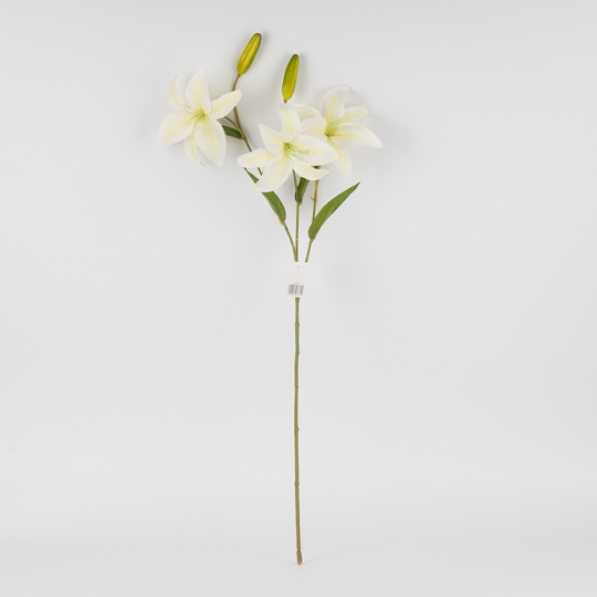 Штучна лілія, біла, 77 см (2019-016) Штучна лілія, біла, 77 см (2019-016)