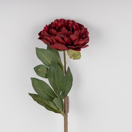 Искусственные пионы с эфектом живого прикосновения, бордовые, 67 см (2019-021)