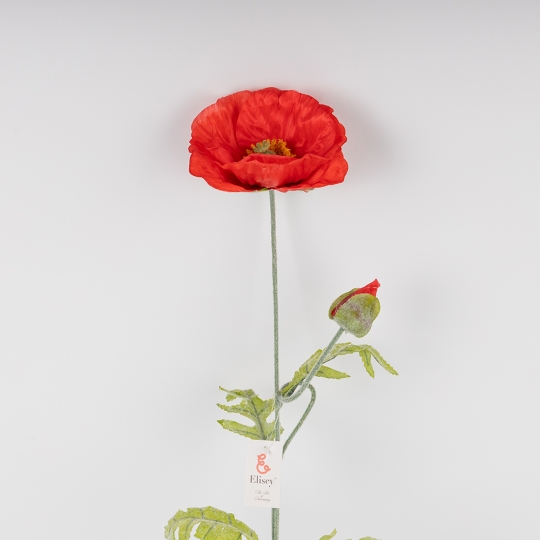 Штучний мак, червоний, 72 см (2019-023)