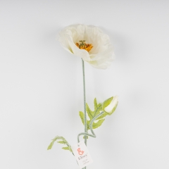Искусственный мак, белый, 72 см (2019-024)