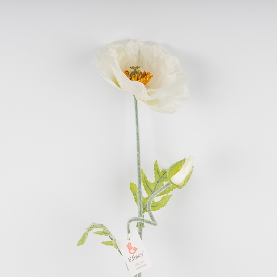 Искусственный мак, белый, 72 см (2019-024)