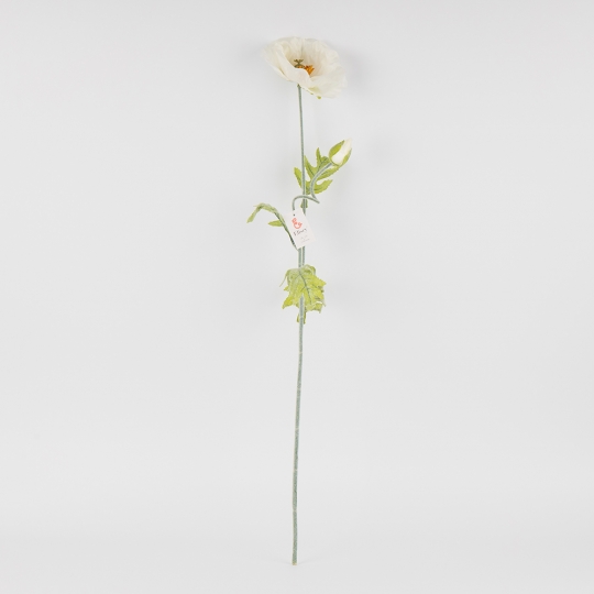Искусственный мак, белый, 72 см (2019-024)