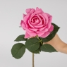 Штучна троянда з ефектом живого дотику, рожева, 50 см (2019-028)