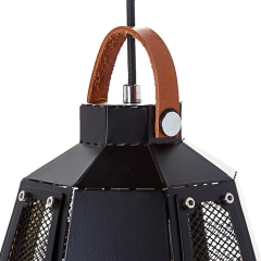 Люстра-подвес чёрная с декоративными вставками из сетки. (NI004/M/black) (NI004/M/black)