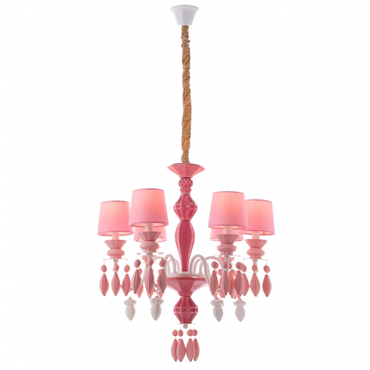 Люстра подвесная розовая на 6 ламп (BL001/6pink) (BL001/6pink)