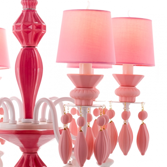 Люстра подвесная розовая на 6 ламп (BL001/6pink) (BL001/6pink)