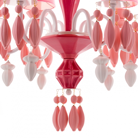 Люстра подвесная розовая на 6 ламп (BL001/6pink) (BL001/6pink)