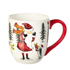 УЦІНКА Чашка "Дід Мороз у лісі", (Дефекти заливки емалі,погане лиття,тріщина емаль,місцями відсутня емаль,смуги,дефект фарбування) (00BR-006NR)