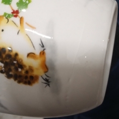 УЦІНКА Чашка "Дід Мороз у лісі", (Дефекти заливки емалі,погане лиття,тріщина емаль,місцями відсутня емаль,смуги,дефект фарбування) (00BR-006NR)