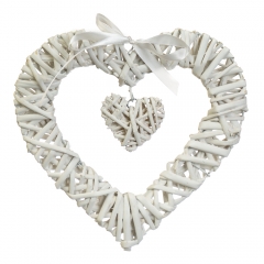 Венок подвесной из лозы "Сердечный тандем" 25*24 см (5002-024)