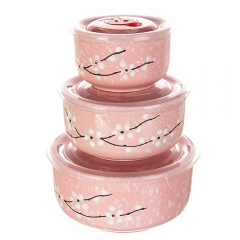 УЦІНКА Набір керамічних контейнерів з вакуумною кришкою(Скол зверху на судочку на одному,чорне сміття всередині) (00BR-0049JA-D/1)