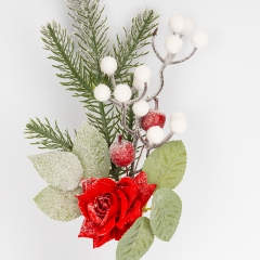 Декоративна гілка "Зимова троянда", 34 см (9257-003)