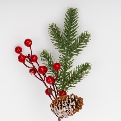 Декоративна гілка "Засніжена шишка", 33 см (9257-019)