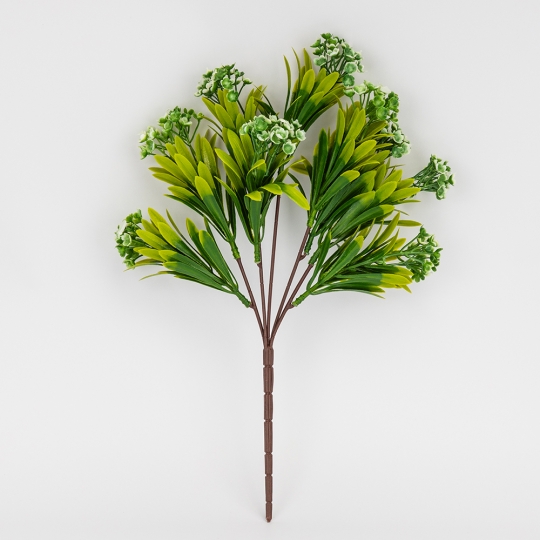 Искусственная зеленая ветвь с соцветиями, 35 см (9273-005) Искусственная зеленая ветвь с соцветиями, 35 см (9273-005)