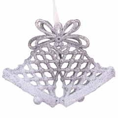 Елочная игрушка "Серебряные колокольчики", 10,5 см (6027-012)