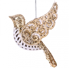 Елочная игрушка "Золотая птичка", 10,5 см (6027-016)