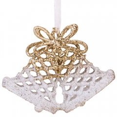 Елочная игрушка "Золотые колокольчики", 10,5 см (6027-017)