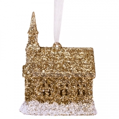 Елочная игрушка "Золотой замок", 10 см (6027-018)