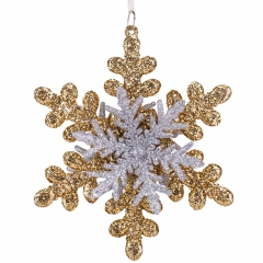 Елочная игрушка "Золотая снежинка", 13,5 см (6027-020)