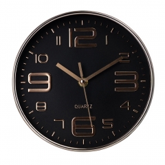 Годинник "Меридіан", чорно-золотий, 20 см (2016-008)
