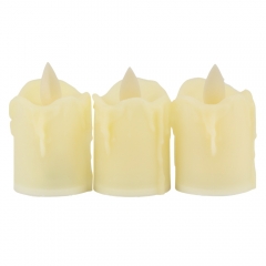 Набір з 3 світлодіодних свічок (LED), айворі, 6,2 см (6032-014)