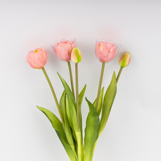 Букет тюльпанов, 5 бутонов, розовый, 39 см (9259-102)