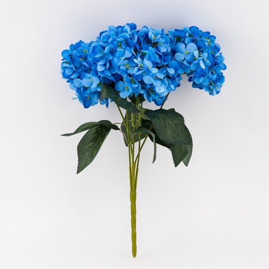 Букет гортензий, 5 бутонов, голубой, 44 см (9259-116)