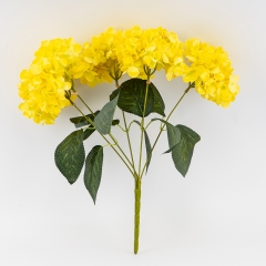 Букет гортензий, 5 бутонов, желтый, 44 см (9259-117)