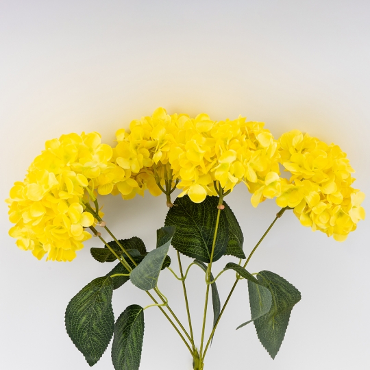 Букет гортензій, 5 бутонів, жовтий, 44 см (9259-117)
