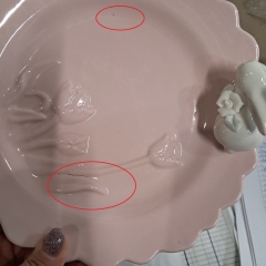 УЦІНКА Тарілка "Весняний сад", рожева, 21 см (Дефект кераміки,тріщина,чорні точки) (00BR-5009-014)