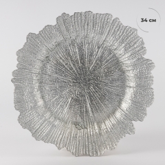 Тарілка "Світанок", срібна, 34 см (9251-002)