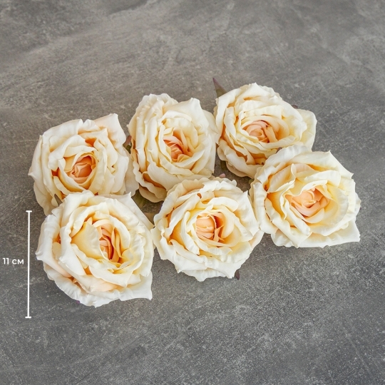 Головка розы, кремовая, 11 см (9222-022)
