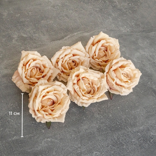 Головка троянди, бежева, 11 см (9222-025)