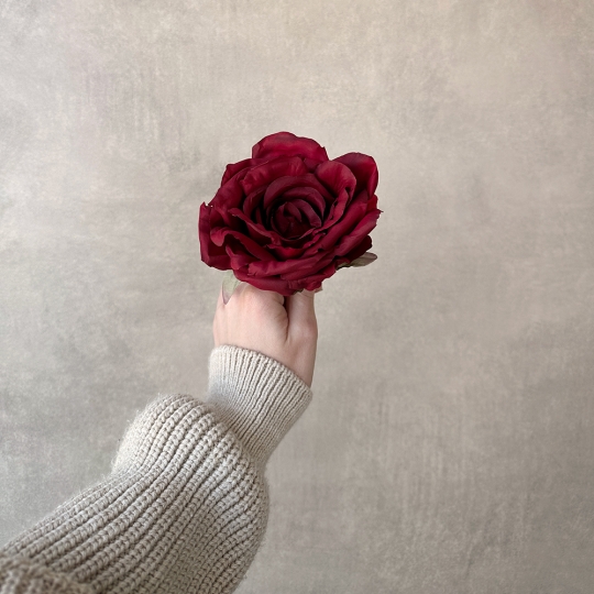 Головка троянди, бордова, 11 см (9222-028)