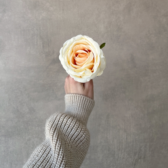 Головка розы, бежевая, 11 см (9222-029)