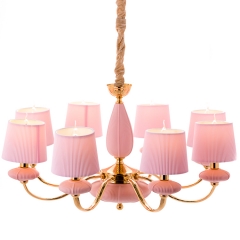 Люстра подвесная светло-розовая на 8 ламп (BL002/8pink) (BL002/8pink)