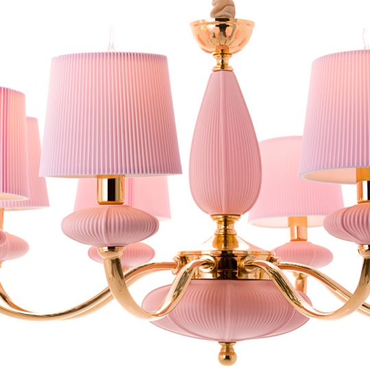 Люстра підвісна ясно-рожева на 8 ламп (BL002/8pink)