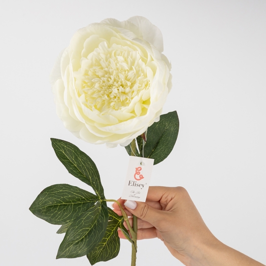 Искусственные пионы, белые, 80 см (2019-004)