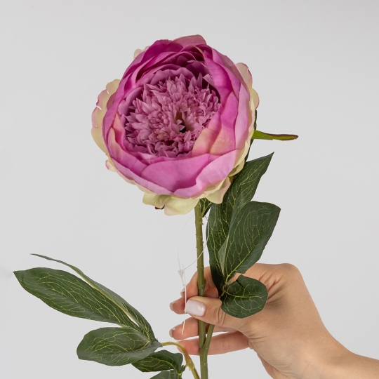 Штучна півонія, бузкова, 80 см (2019-006)