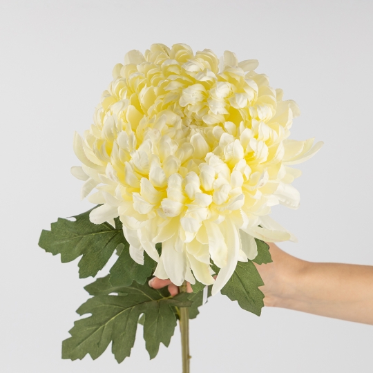 Искусственная хризантема, белая, 91 см (2019-012)