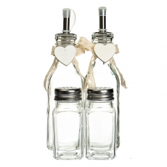 УЦІНКА Набір для спецій "Серця"  (4 предмета) (Потертості,подряпини,дефект на корзинці,плями плісняви на тканині) (013AW-2)