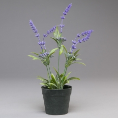 Горщик із штучними квітами, фіолетові, 32 см, пластик (024FW)