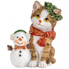 Статуэтка "Мурчик со снеговиком" (2007-201)