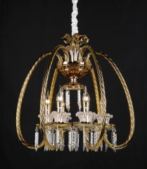 Люстра классическая золотая со стеклянным декором (6 ламп) (OU112/6) (OU112/6)