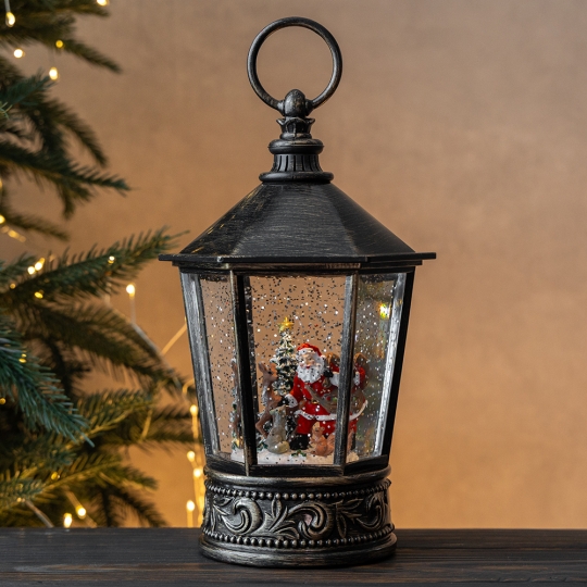 Новогодний фонарь с подсветкой и музыкой 