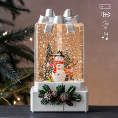Новорічний ліхтар з підсвіткою та музикою "Святковий подарунок", 18 см (9240-016)