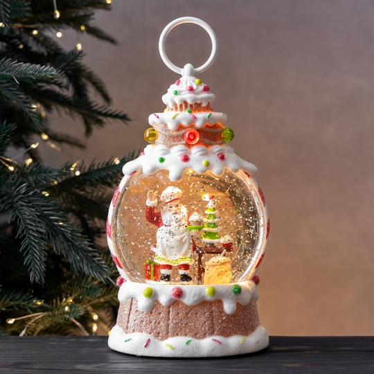 Новорічний ліхтар з підсвіткою та музикою 