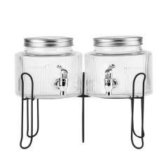 Набір з 2 лимонадниць з краном на металевій підставці "Еліксир бадьорості", 2,5 л (9227-004)