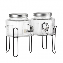 Набір з 2 лимонадниць з краном на металевій підставці "Еліксир бадьорості", 2,5 л (9227-004)