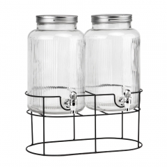 Набір з 2 лимонадниць з краном на металевій підставці "Освіжаюче джерело", 5,5 л (9227-006)